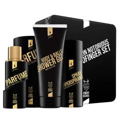 Angry Beards Fakin Notorious Urban TwoFinger Set - Dárková sada pro muže s parfémem, antiperspirantem a sprcháčem