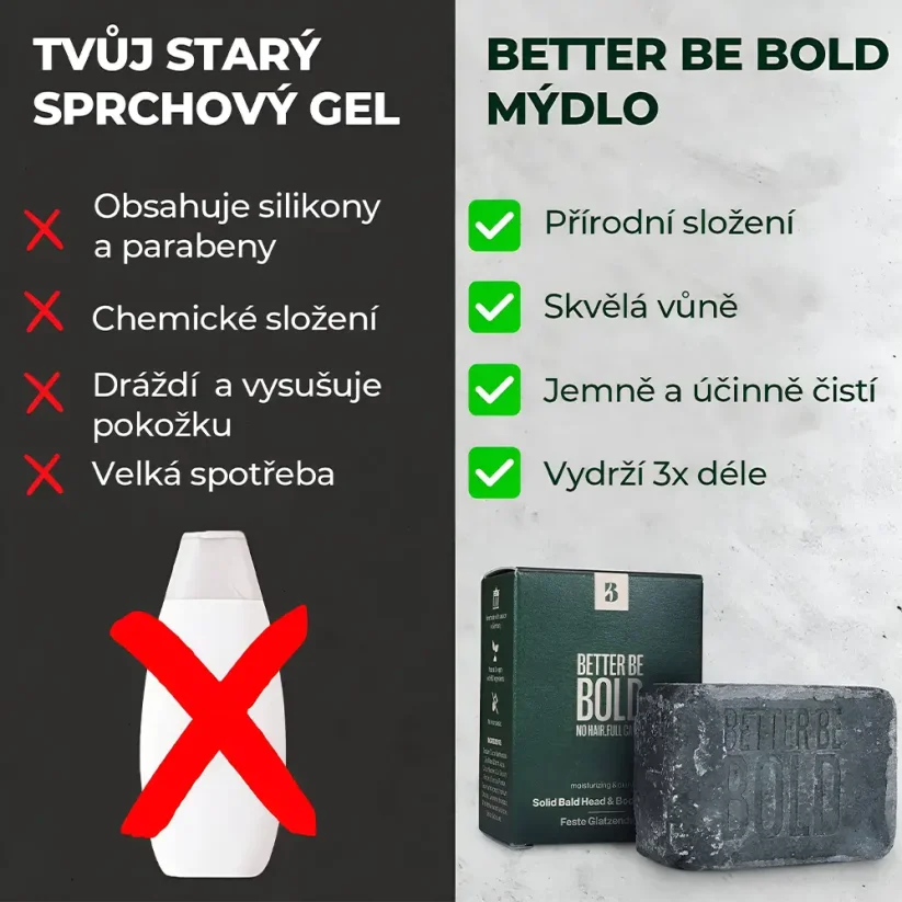 Better Be Bold Solid Bald Head & Body Wash Bar 100 g - Tuhé mýdlo na holou hlavu i tělo