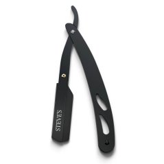 Steves Shavetta Real Steel with Case - Černá shavetta na holení s pouzdrem