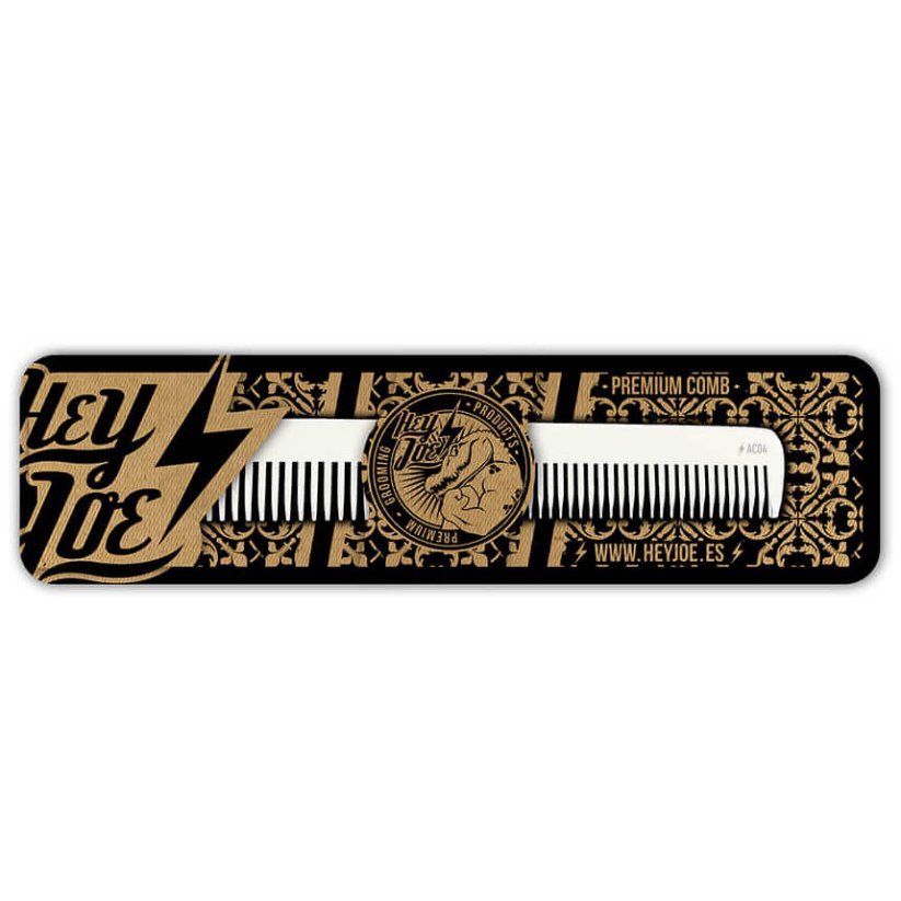 Hey Joe Premium Aluminium Hair Comb - Kovový hřeben na vlasy se dvěma šířkami zubů