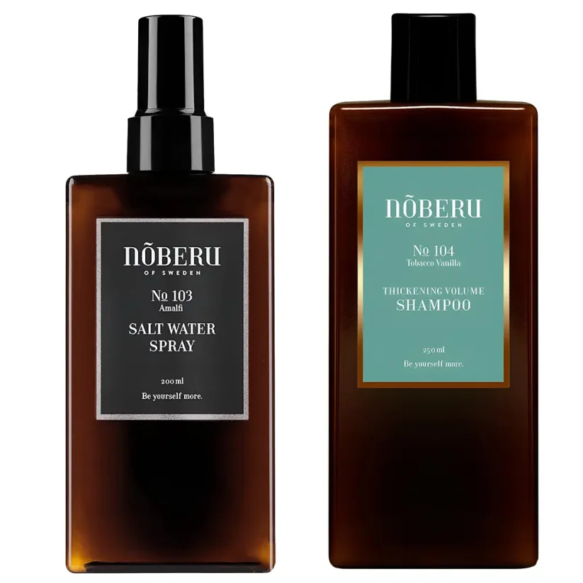 Noberu Volume Hair Grooming Sea Salt & Shampoo Set - Dárková sada pro muže se slaným sprejem a šamponem pro objem vlasů