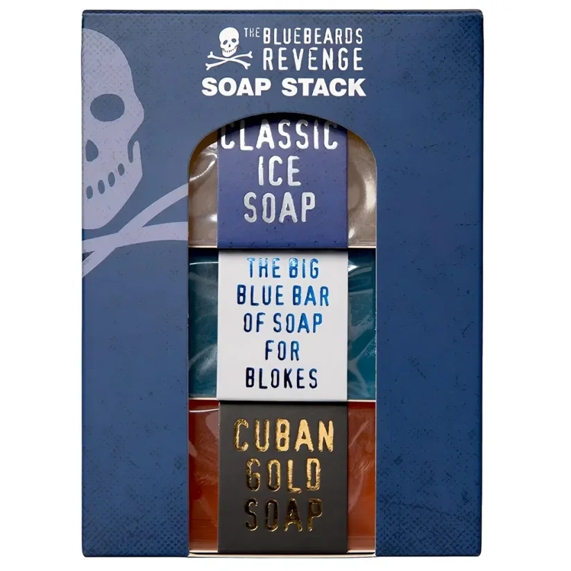 Bluebeards Revenge Soap Stack Kit 3x175 g - Dárková sada  pro muže se třemi mýdly na ruce i tělo