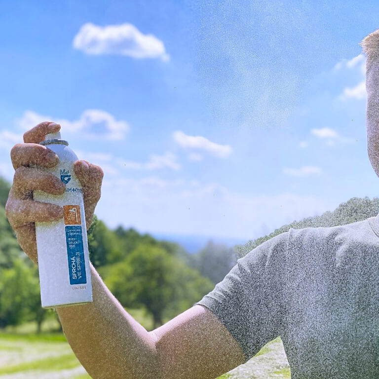MM Hygiene Travel Shower in Spray Set - Cestovní mycí sada 2x100 ml sprcha ve spreji + 2x300 ml doplňovačka