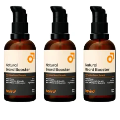 Beviro Natural Beard Booster 3 měsíční kůra pro růst vousů 3 x 30 ml