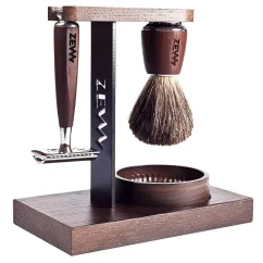 Zew for men Wet Shaving Set - Dárková sada na mokré holení vousů (štětka, miska, strojek, stojánek a mýdlo)