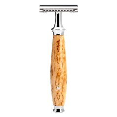 Mühle Purist R55 Karelian Masur Birch Holicí strojek s dřevěnou rukojetí