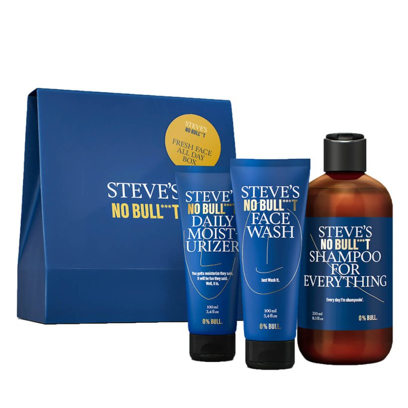 Steves Fresh Face All Day Box - Dárková sada pro muže na péči o obličej, vlasy i vousy
