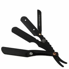 Parker Shavetta Barber Black SRBBA - Černá shavetta na holení na výměnné žiletky