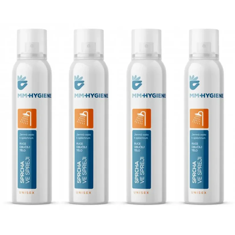 MM Hygiene Shower in Spray Set 4×200 ml - Sada sprch ve spreji na tělo i obličej
