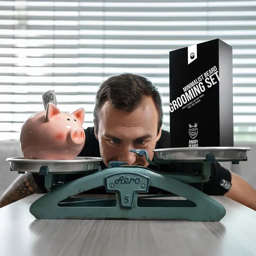Angry Beards Minimalist Beard Grooming Set - Dárková sada na péči o vousy