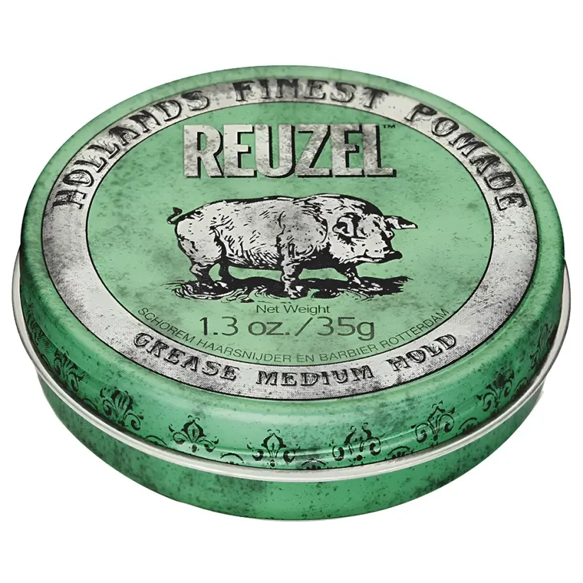 Reuzel Green Grease Medium Hold Pololesklá pomáda na vlasy 35 g