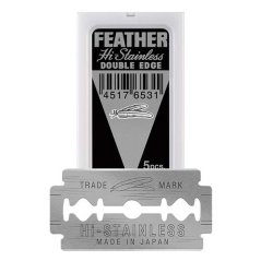 Feather Hi-Stainless Double Edge Klasické celé žiletky na holení 5 ks