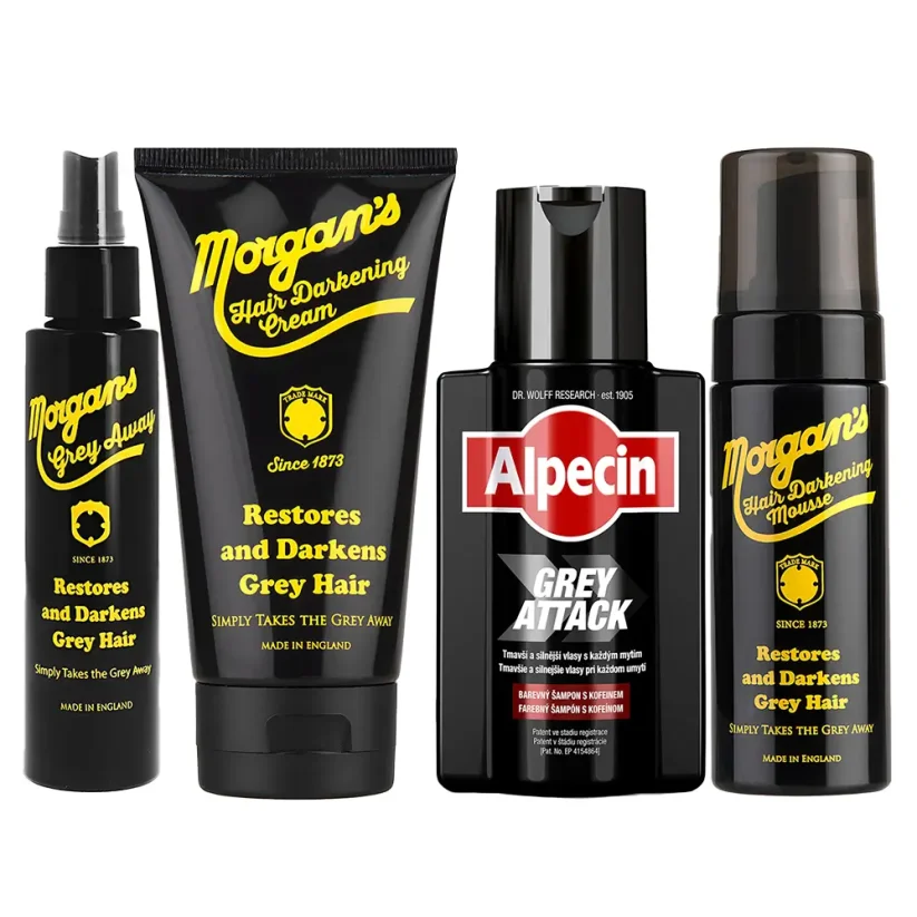 Alpecin & Morgan's Hair Darkening Set - Sada pro ztmavení vlasů a šedin ve vlasech