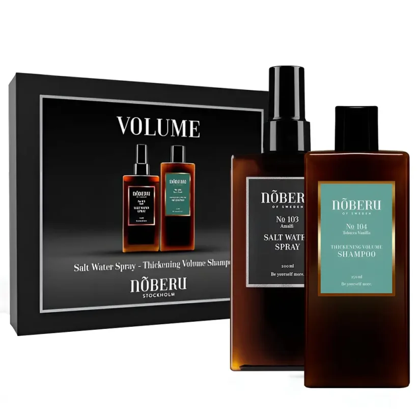 Noberu Volume Hair Grooming Sea Salt & Shampoo Set - Dárková sada pro muže se slaným sprejem a šamponem pro objem vlasů