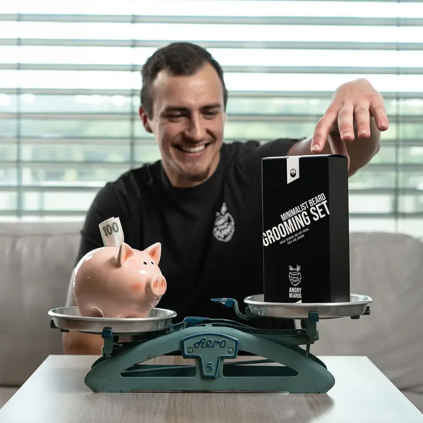 Angry Beards Minimalist Beard Grooming Set - Dárková sada na péči o vousy
