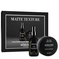 Noberu Matte Texture Set with Ocean Powder & Matt Paste - Dárková sada pro muže na styling účesu