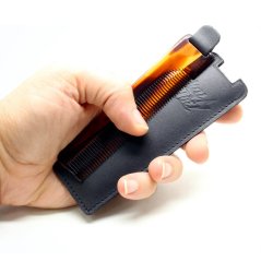 Hey Joe Deluxe Comb with Leather Case - Hřeben na vlasy i vousy v koženém pouzdře
