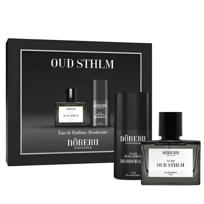 Noberu Eau de Parfume & Deodorant STHLM Oud Stockholm Set - Dárková sada parfému a deodorantu pro muže