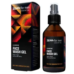 Zew for men Face Wash Gel with Black Caga & Purpie willow 100 ml - Mycí gel na obličej pro mastnou, normální a aknózní pleť