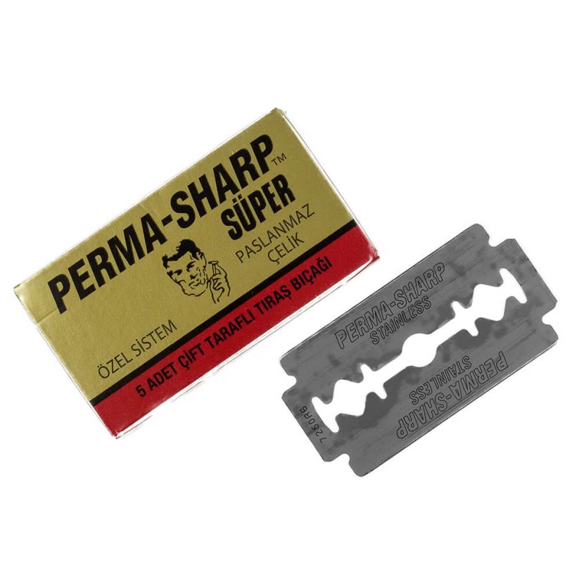Perma Sharp Super Klasické celé žiletky na holení 5 ks