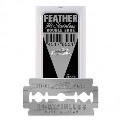 Feather Hi-Stainless Double Edge Klasické celé žiletky na holení (5 ks)