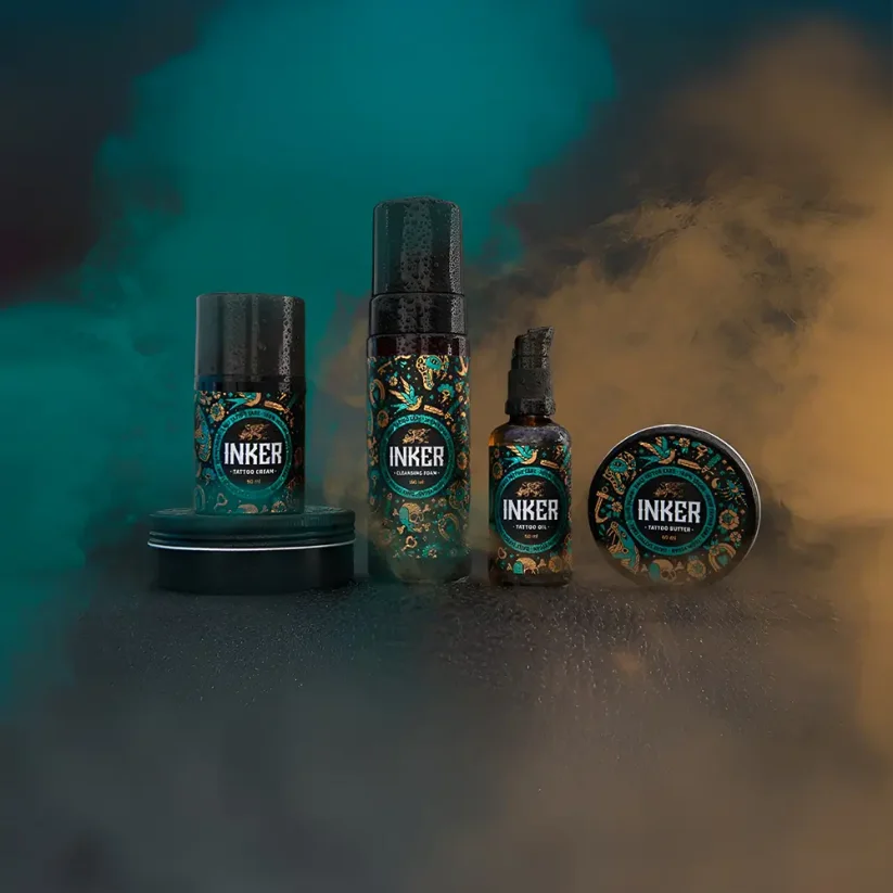 Pan Drwal Inker Tattoo Pack with Cleansing Foam & Cream - Sada másla a čistící pěny pro péči o tetování
