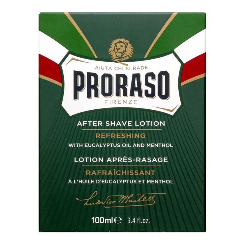 Proraso Aftershave Lotion Refreshing Eucalyptus 100 ml - Voda po holení se svěžím mentolem a eukalyptem