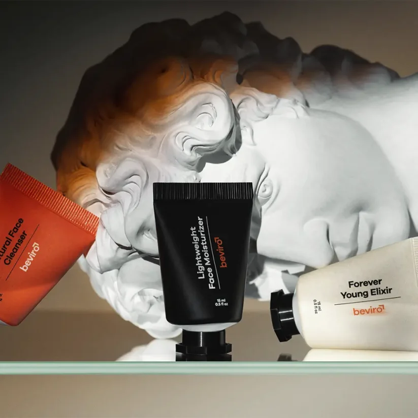 Beviro Skincare Discovery Set - Cestovní sada pro kompletní péči o pleť s mycím gelem, elixírem a krémem