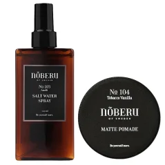 Noberu Hair Styling Set with Sea Salt Spray & Matt Pomade - Sada slaného spreje a matné pomády na vlasy
