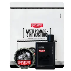Uppercut Matte Pomade & 3in1 Wash Duo Kit - Dárková sada pro muže s matnou pomádou a mycím gelem