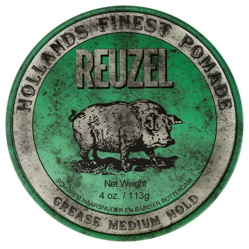 Reuzel Green Grease Medium Hold Pololesklá pomáda na vlasy 113 g