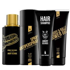 Angry Beards Sada s parfémem pro chlapy s vůní Urban TwoFinger na celé tělo