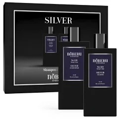 Noberu Silver Set with Shampoo & Conditioner - Dárková sada pro muže na vlasy s šamponem a kondicionérem