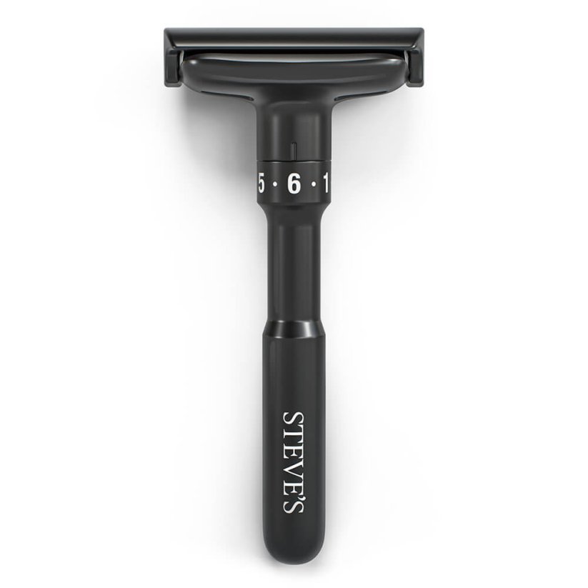 Steves Double Edge Razor - Černý nastavitelný strojek na holení