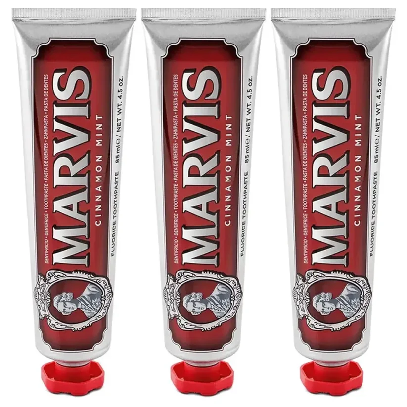 Marvis Tooth Paste Cinnamon Mint 3 x 85 ml - Zubní pasta s příchutí skořice a máty