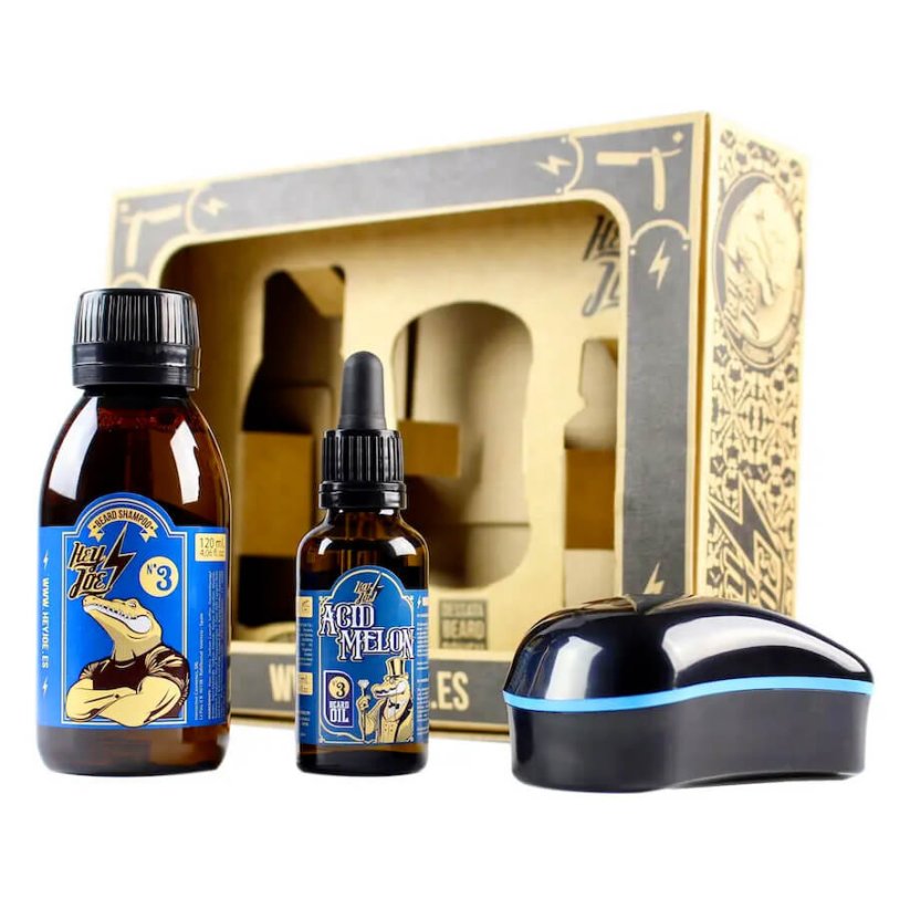 Hey Joe Bearded Survival Kit Delux Acid Melon Nº3 - Dárková sada pro vousáče