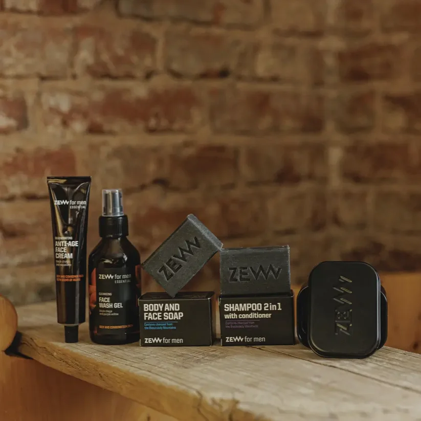 Zew for men Body & Face Soap with Charcoal 85 g - Tuhé mýdlo na tělo a obličej