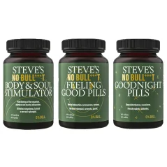 Steves Work & Relax set 3x60 kapslí - Sada přírodních kapslí pro výkon, odpočinek a lepší spánek