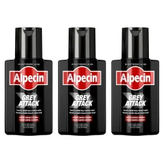 Alpecin Hair Shampoo Grey Attack 3×200 ml - Sada šamponů pro ztmavení vlasů a šedin