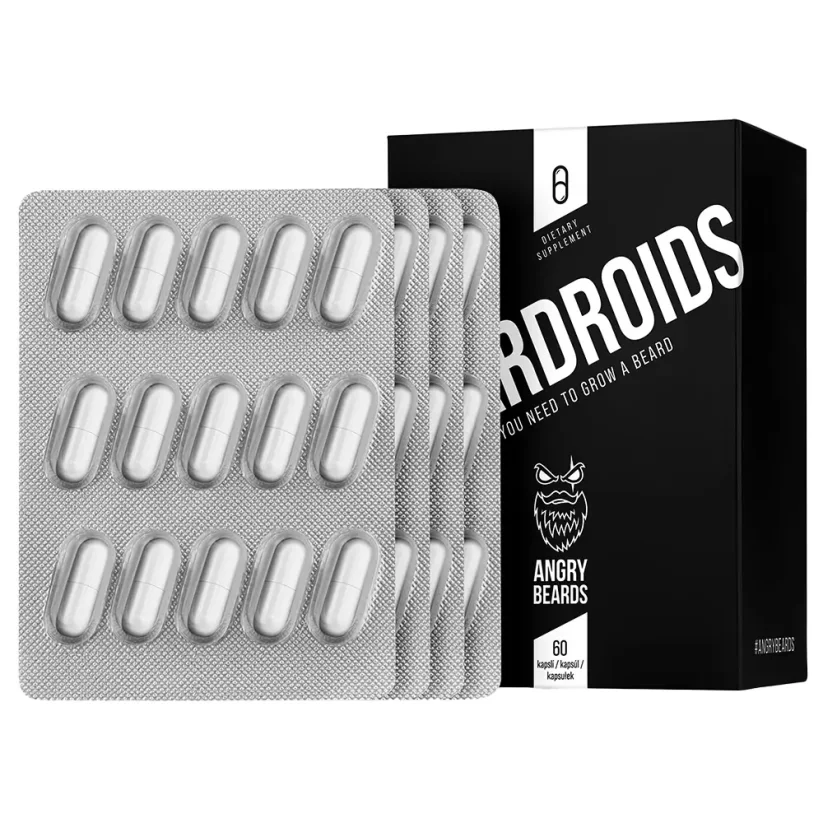 Angry Beards Beardroids Doping 60 kapslí - Doplněk stravy pro růst vousů