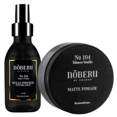 Noberu Matte Texture Set with Ocean Powder & Matt Paste - Dárková sada pro muže na styling účesu