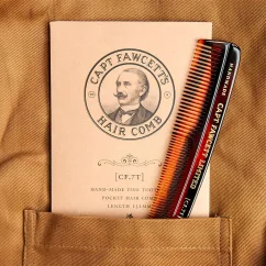 Captain Fawcett Hair Comb with Leather Case CF.7T - Hřeben na vlasy s koženým pouzdrem