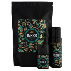Pan Drwal Inker Tattoo Pack with Cleansing Foam & Cream - Sada másla a čistící pěny pro péči o tetování