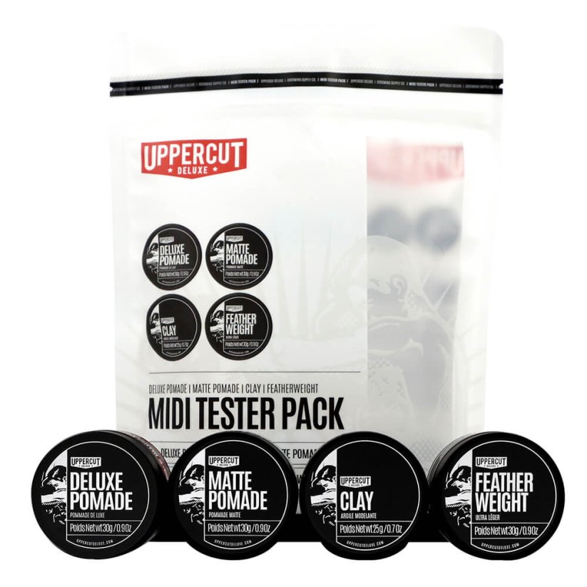 Uppercut Midi Tester Pack Zkušební sada stylingu na vlasy 3×30 g + 1×25 g