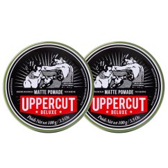 Uppercut Matte Pomade with Medium Hold Double Set 2×100 g - Sada dvou matných pomád na vlasy pro středně silnou fixaci účesu