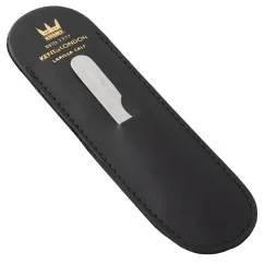 Kent Handmade Pocket Comb with Nail File with Leather Case OT NU 19 - Malý hřeben na vlasy s pilníkem na nehty v koženém pouzdře