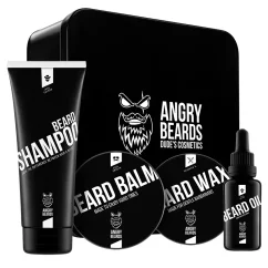 Angry Beards Beard Grooming Set Jack Saloon with Beard Shampoo, Oil & Balm - Dárková sada pro péči o vousy