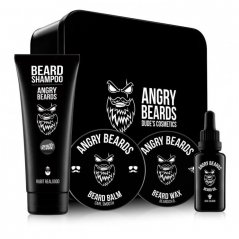 Angry Beards Sada péče o vousy Smooth & Jack Saloon (šampon, balzám, vosk a olej)