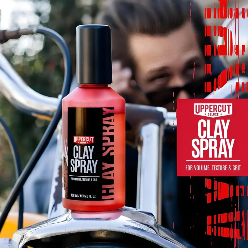 Uppercut Clay Spray for Volume, Texture & Grit 150 ml - Stylingový sprej na vlasy pro fixaci, objem a matný vzhled
