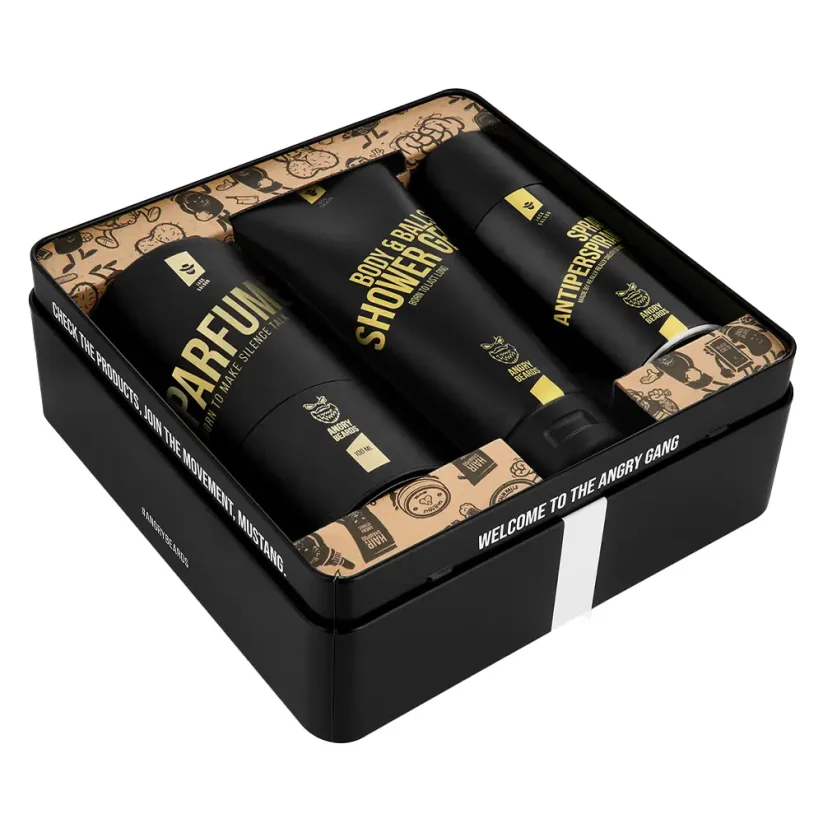 Angry Beards Fakin Legendary Jack Saloon Set - Dárková sada pro muže s parfémem, antiperspirantem a sprcháčem